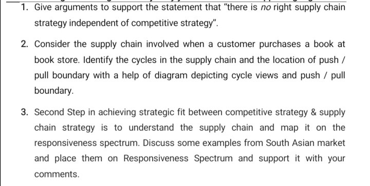 1. Give arguments to support the statement that