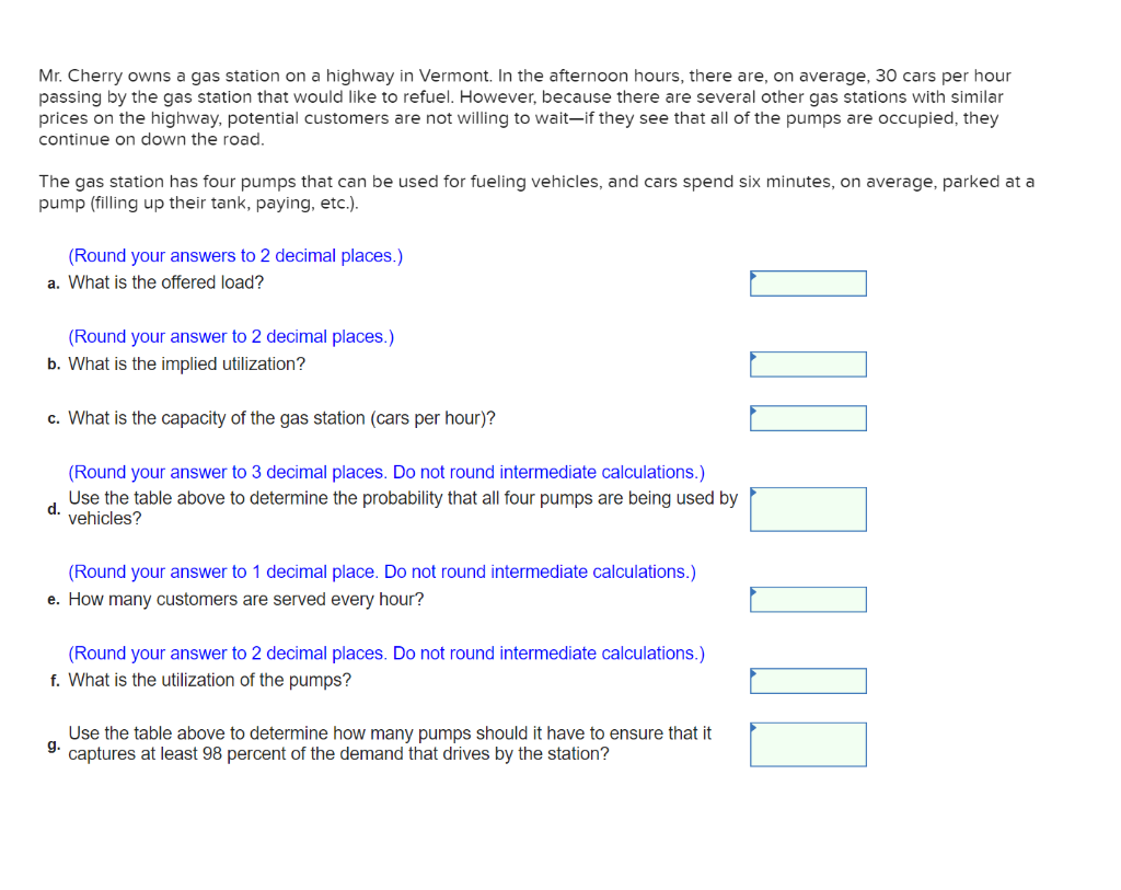 Mr. Cherry owns a gas station on a highway in