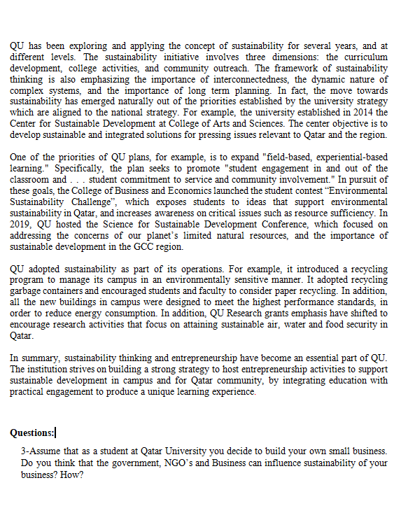 Sustainability Thinking and Entrepreneurship: The