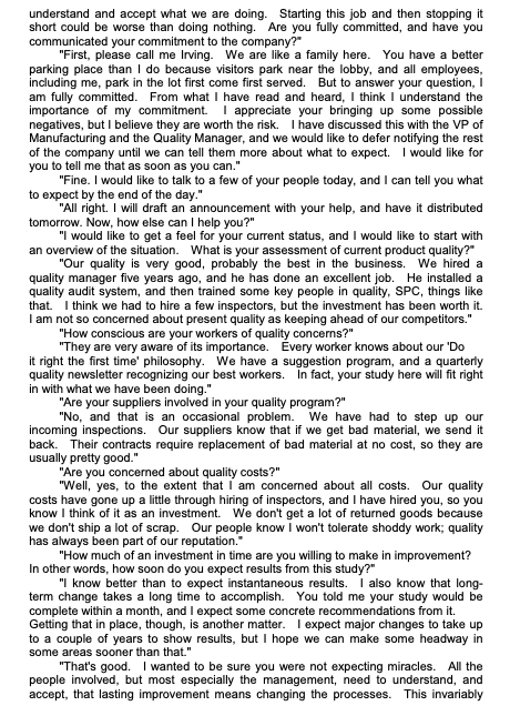 QUESTION, 1) Identify the personnel interviewed