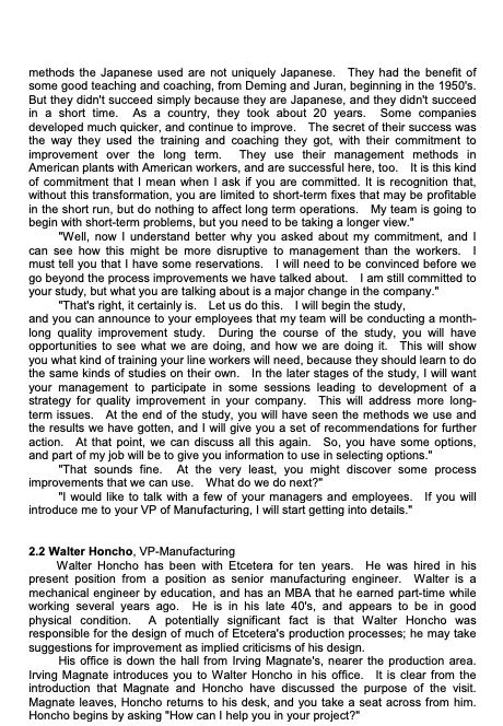 QUESTION, 1) Identify the personnel interviewed