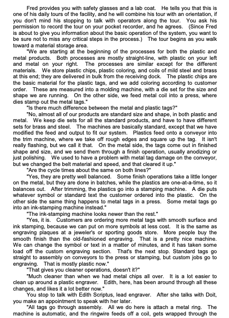 QUESTION, 1) Identify the personnel interviewed