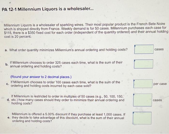 PA 12-1 Millennium Liquors is a wholesaler...