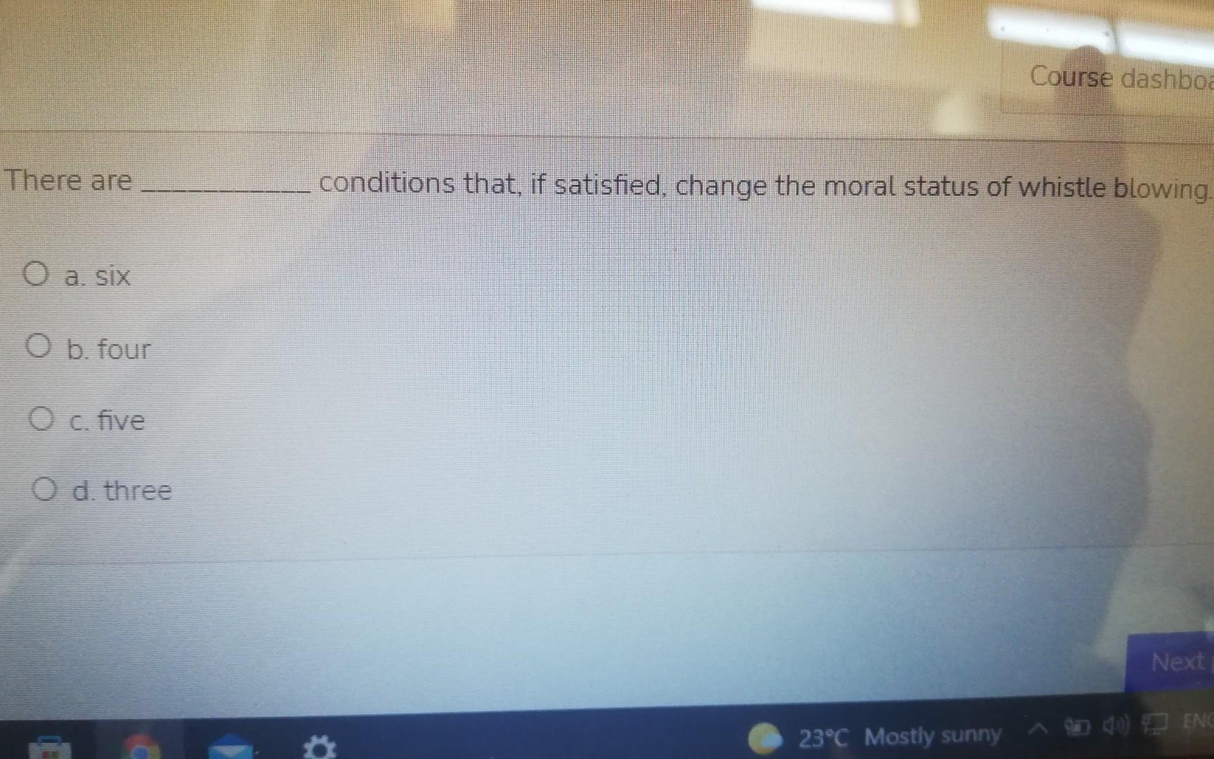 choose the correct answer Course dashboard The