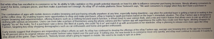 Needs some ideas Consumer Buying Behavior Read