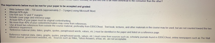 Needs some ideas Consumer Buying Behavior Read