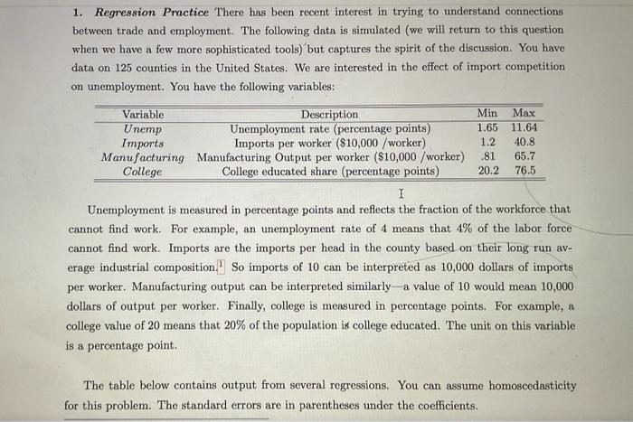 a. Interpret the coefficient on Imports in the