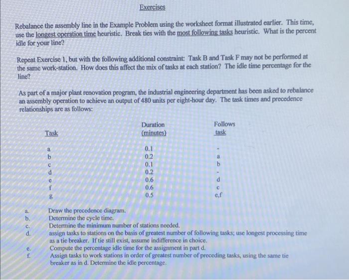 operations management problem please show work