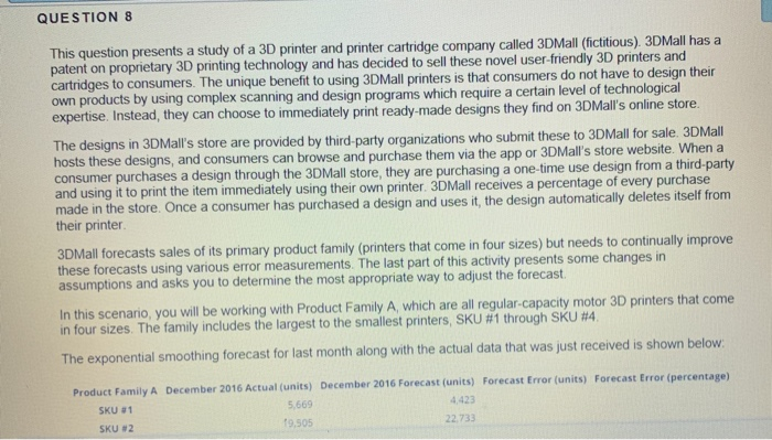 QUESTION 8 This question presents a study of a 3D