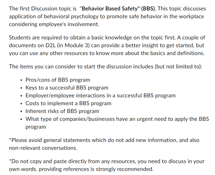 Please answer bullet points. The first Discussion