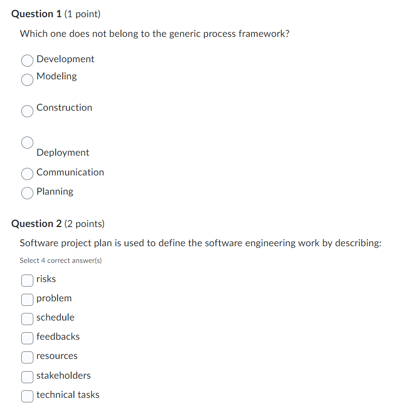 Which one does not belong to the generic process