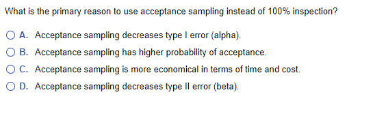What is the primary reason to use acceptance
