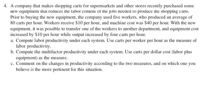 4. A company that makes shopping carts for