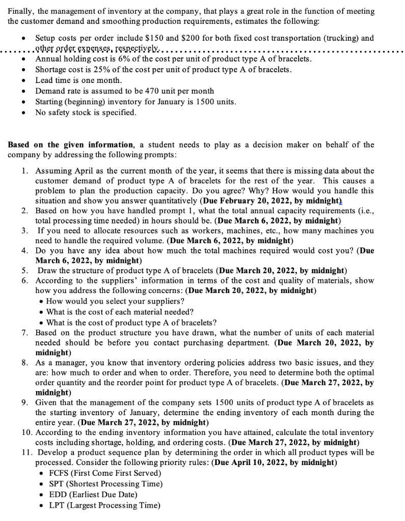 This assigned project aims to enable a student