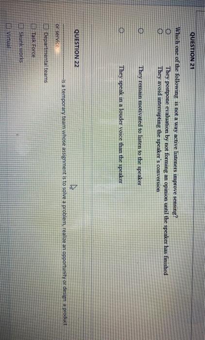 QUESTION 21 Which one of the following is not a