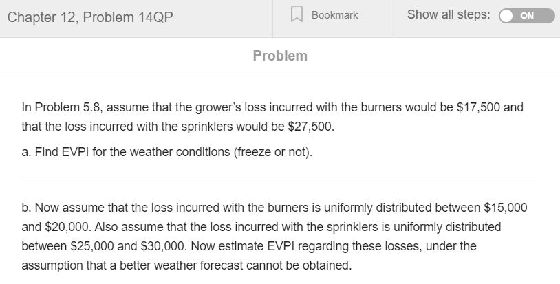 Q2. Value of Information: For the problem