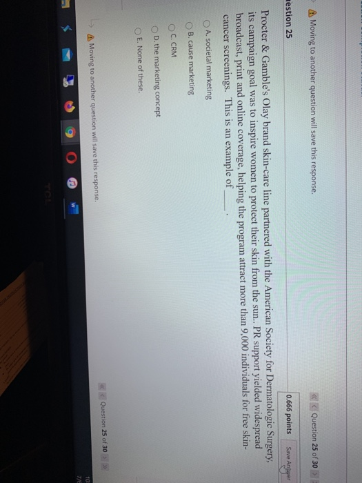 Question Completion Status: Moving to another