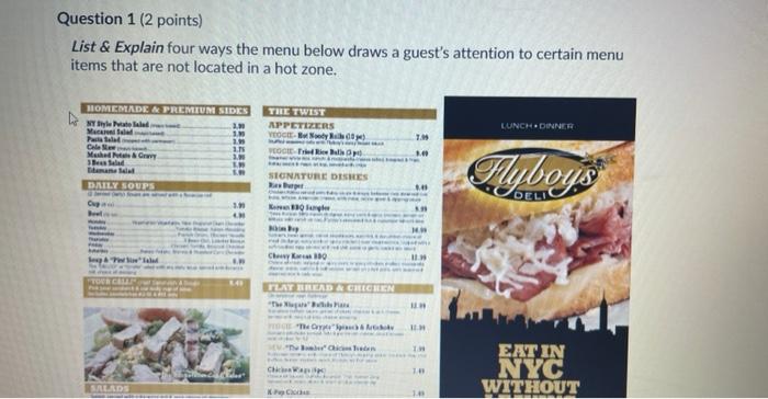 Question 1 (2 points) List & Explain four ways