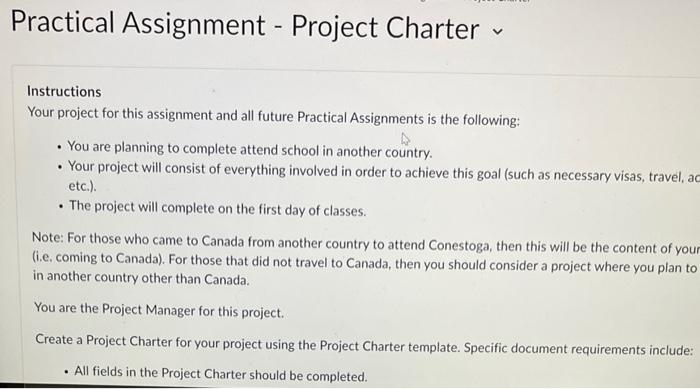 project chater Practical Assignment - Project