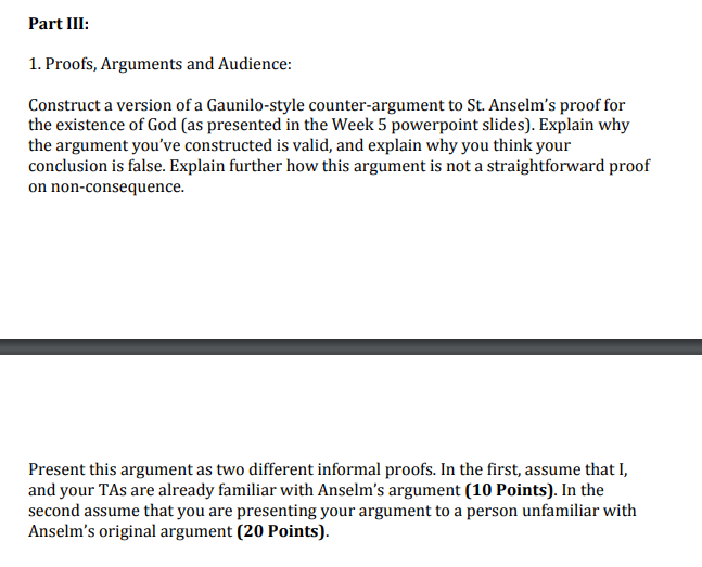 Part III: 1. Proofs, Arguments and Audience: