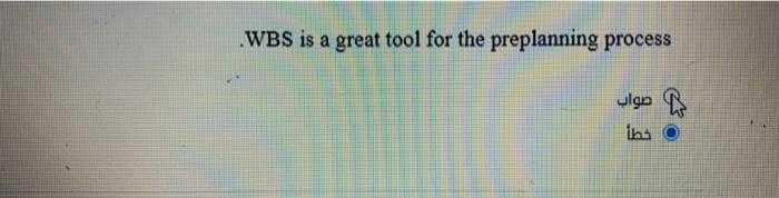 WBS is a great tool for the preplanning process