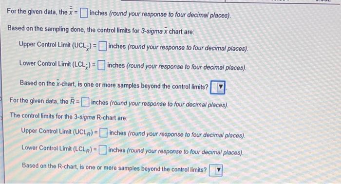 Sample Refer to Table 56.1 - Factors for