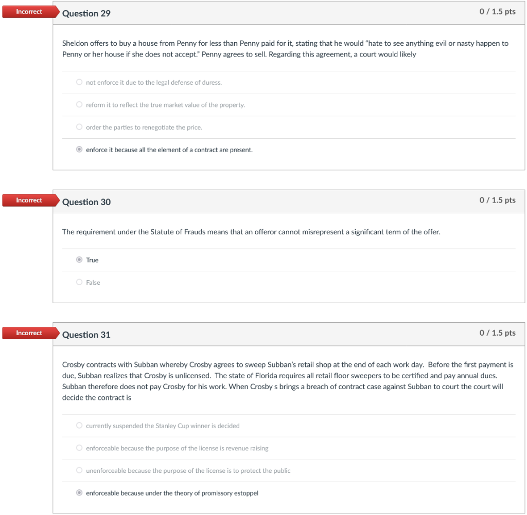 Please provide an explanation with the correct