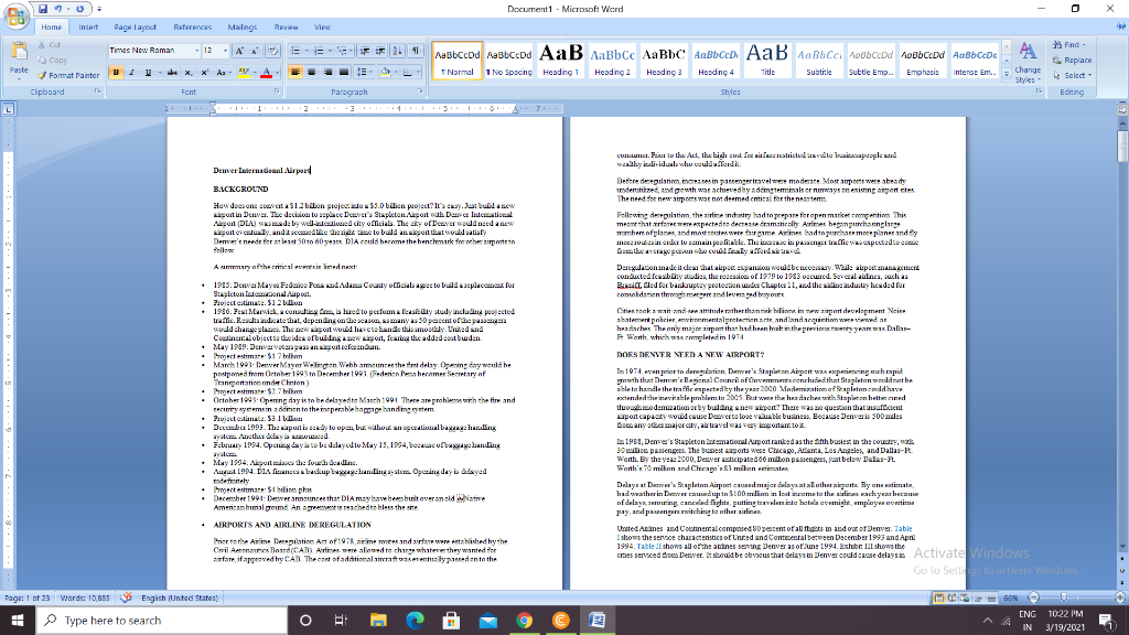 Document1 - Microsoft Word Home Page layout