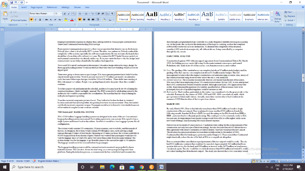 Document1 - Microsoft Word Home Page layout