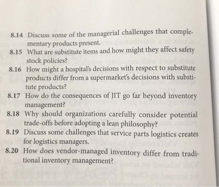 Question from Contemporary Logistics 11th edition