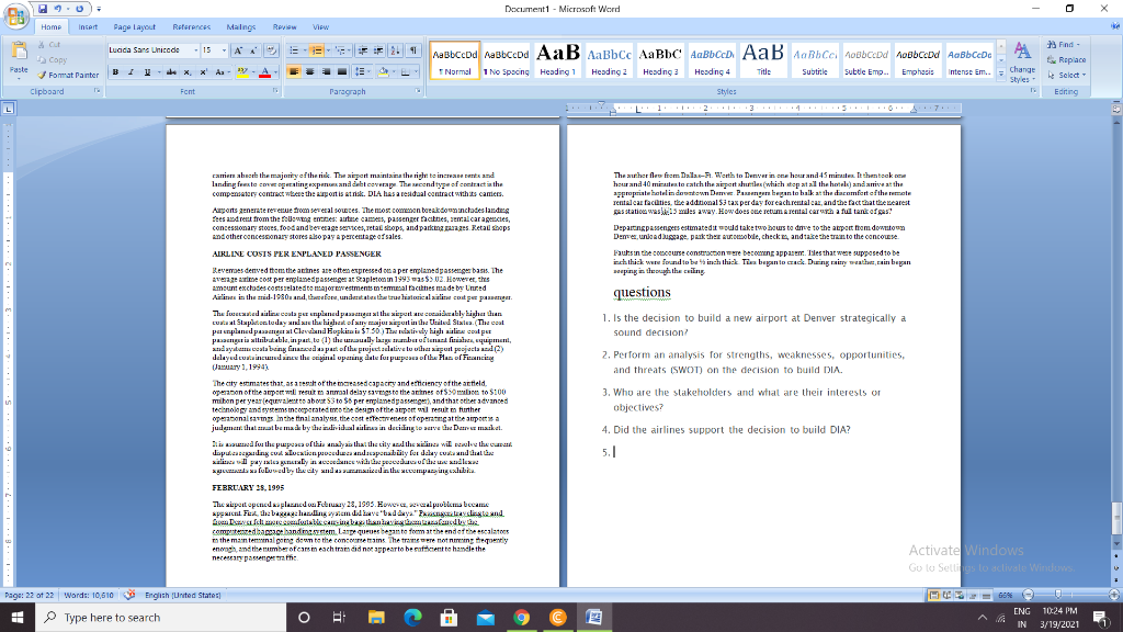 Document1 - Microsoft Word Home Page layout
