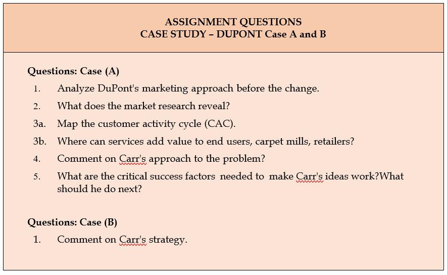 With reference to DuPont case A and Only answer