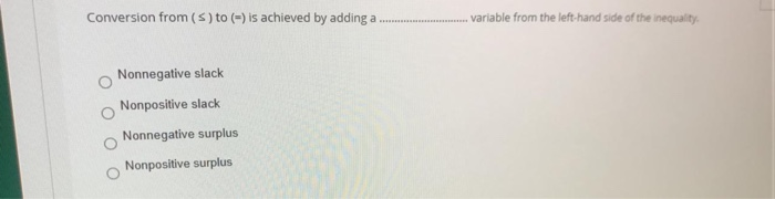 Conversion from (s) to (-) is achieved by adding
