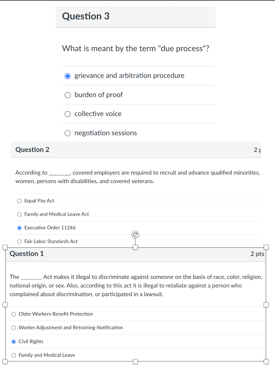 Question 3 What is meant by the term "due
