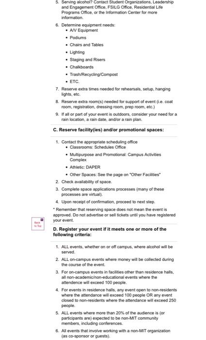 Based on the Event planning checklist below,