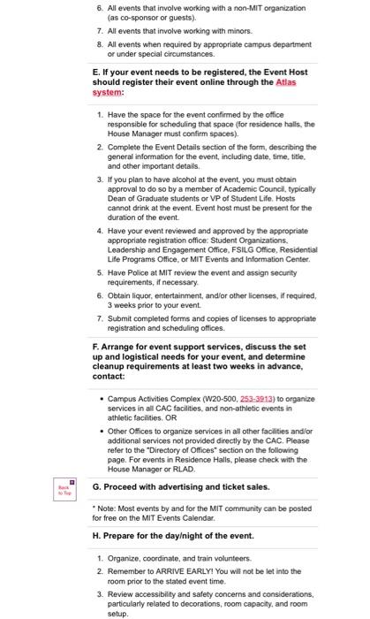 Based on the Event planning checklist below,