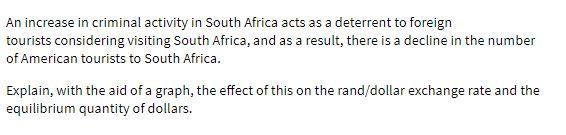 An increase in criminal activity in South Africa