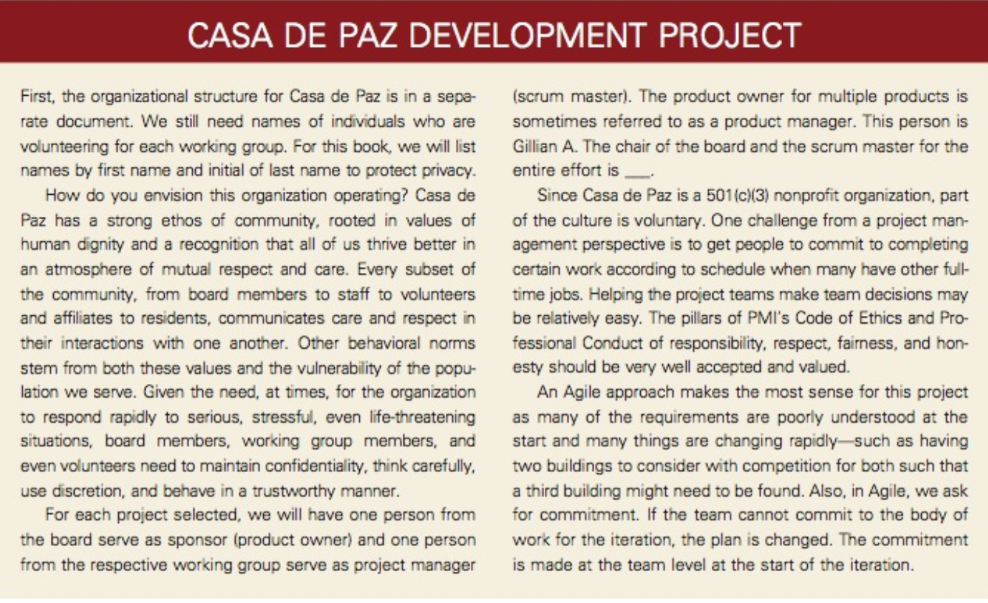 Read the Casa De Paz Development Project answer
