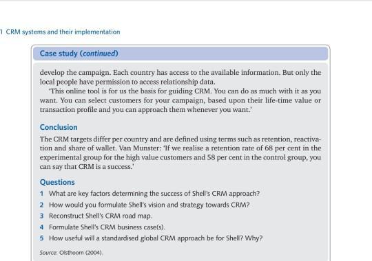 answer both five questions please VI CRM systems