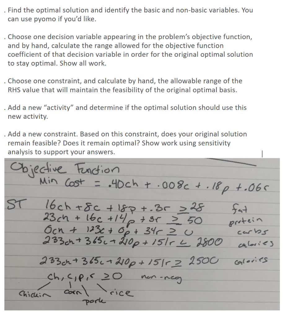 PLEASE RUSH Find the optimal solution and