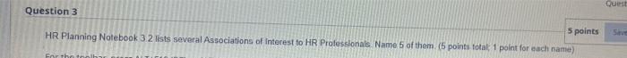 Quest Question 3 HR Planning Notebook 3 2 lists