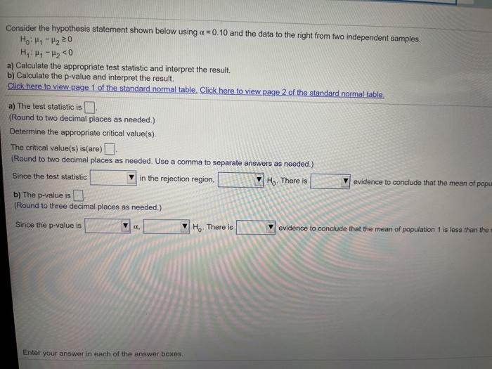 Consider the hypothesis statement shown below