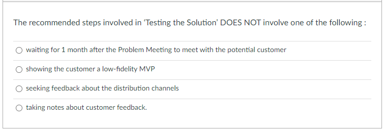 The recommended steps involved in Testing the