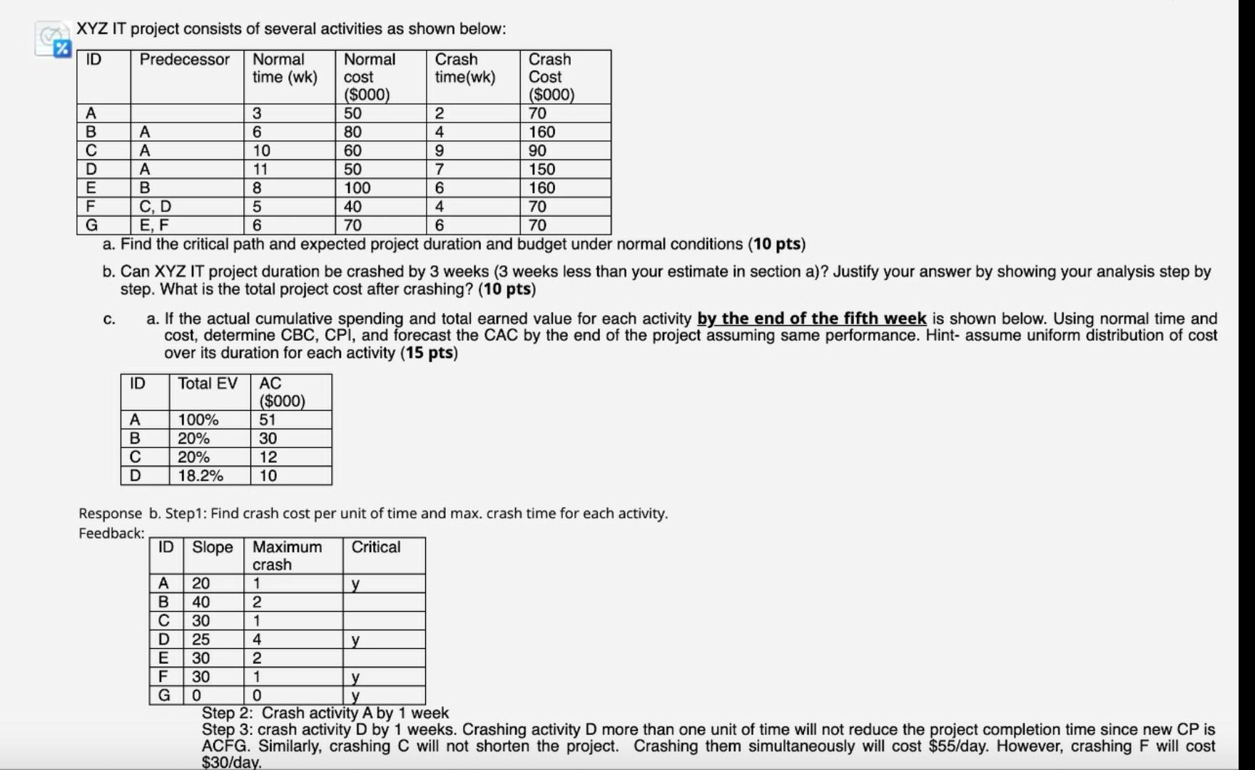 Question 31 % Based on the information below and