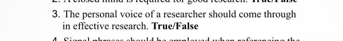 3. The personal voice of a researcher should come