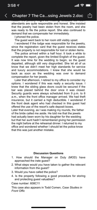 The Case of the Missing Jewels It was 3:40 in the