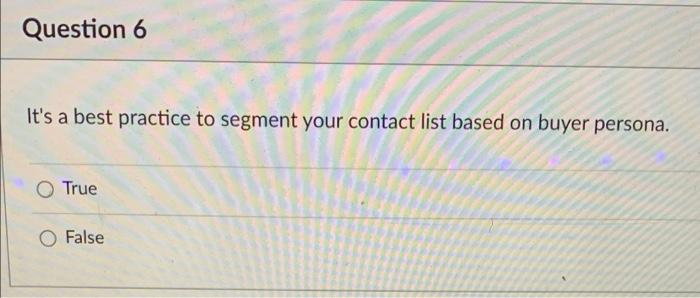 It's a best practice to segment your contact list