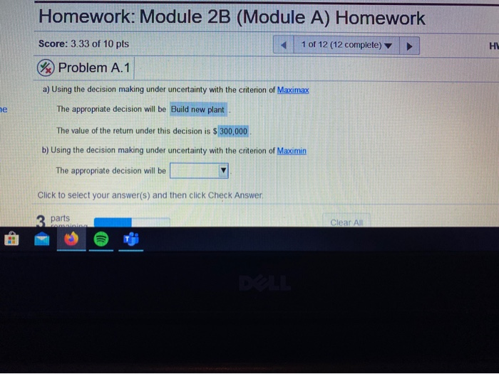 Given the following conditional value table: