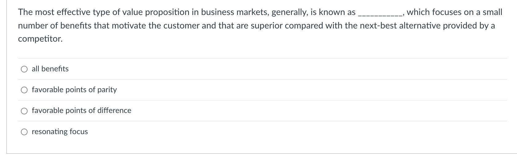 The most effective type of value proposition in