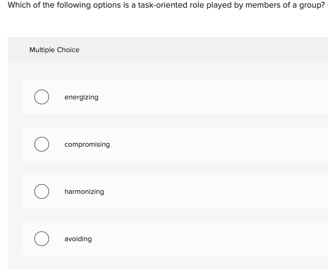 Which of the following options is a task-oriented